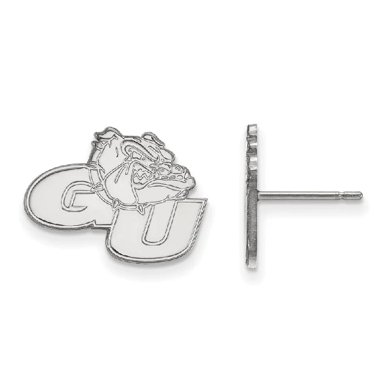 Women’s enamel earrings-10k White Gold Gonzaga University Small Post Earrings