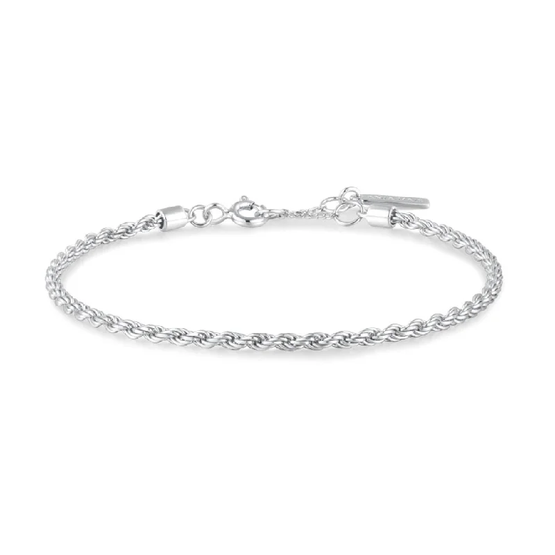 Women’s floral bracelet-Sterling Silver Twisted Rope Chain Bracelet by Ania Haie