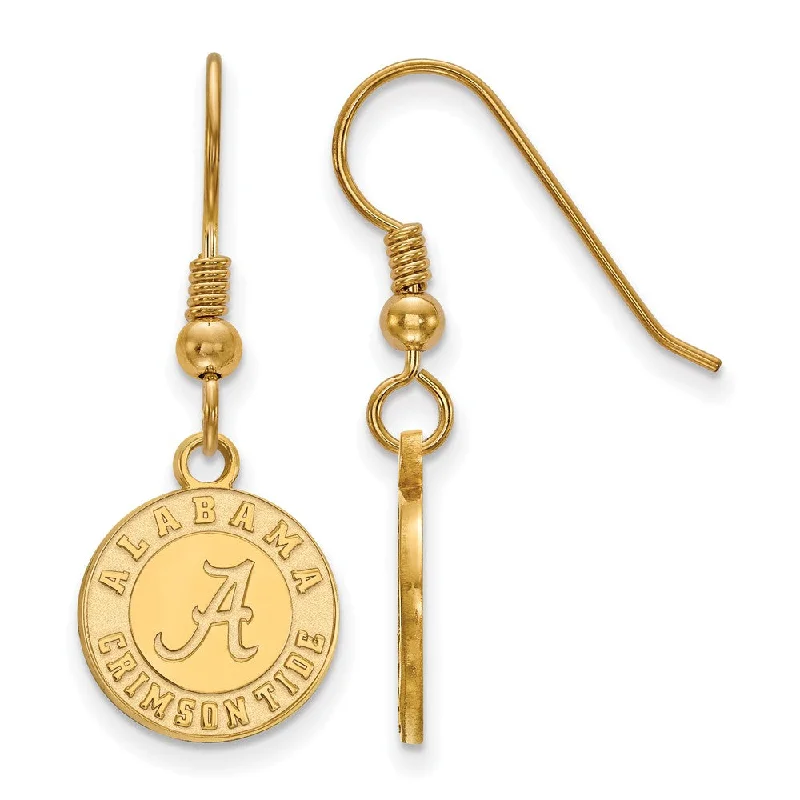 Women’s mixed metal earrings-14k Gold Plated Silver Univ. of Alabama SM Dangle Earrings