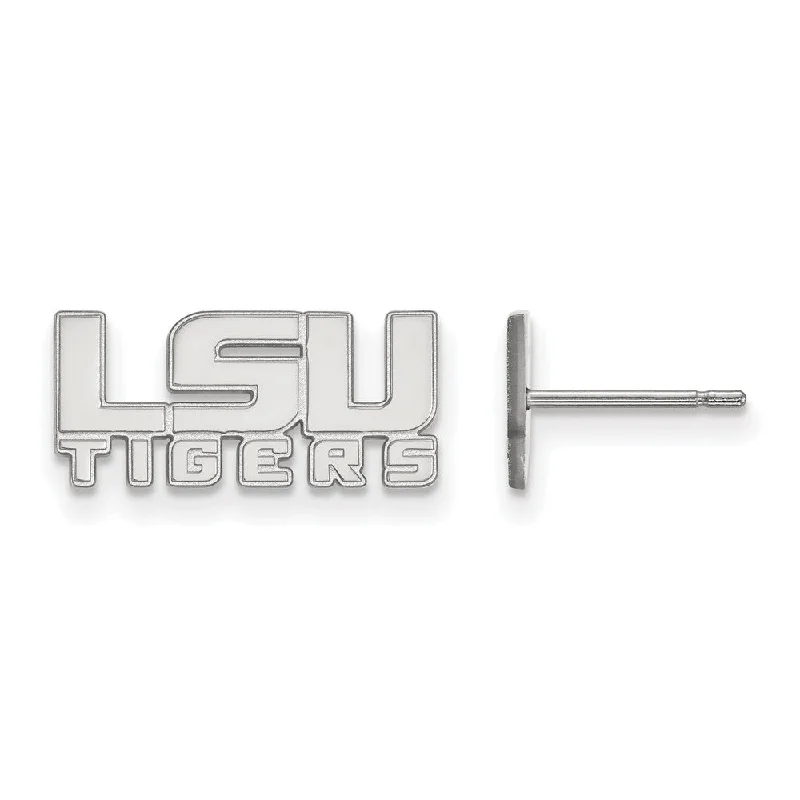 Women’s engagement earrings-14k White Gold Louisiana State University XS (Tiny) Post Earrings