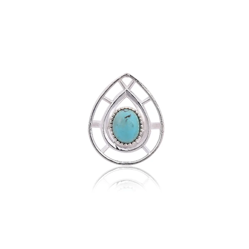 Women’s floral design ring-Silver Mountain 925 Sterling Silver Turquoise Ring