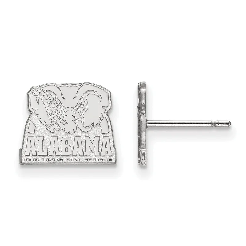 Women’s sparkling earrings-10k White Gold University of Alabama XS (Tiny) Post Earrings