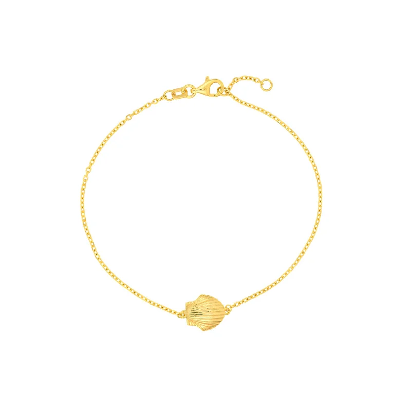 Women’s infinity bracelet-14K Yellow Gold Adjustable Seashell Bracelet by Midas Chain