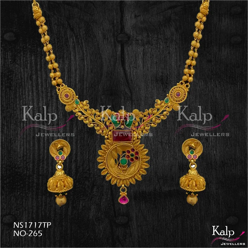 Women’s chic layered necklace-Kalp Jewellers Copper Gold Plated Necklace Set