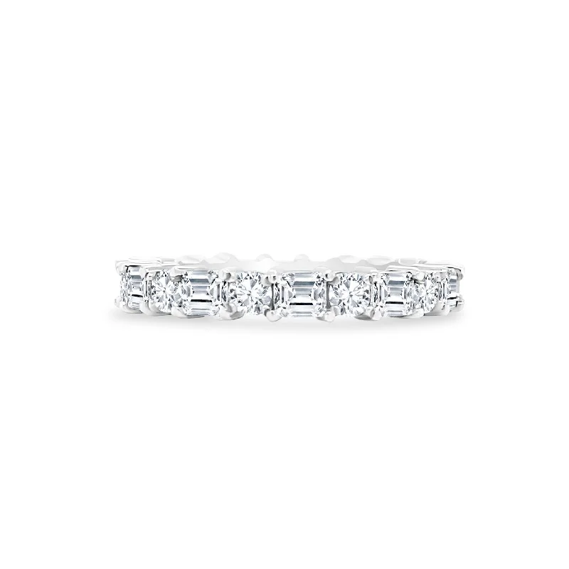 Women’s band ring-Alternating Round and Baguette Band