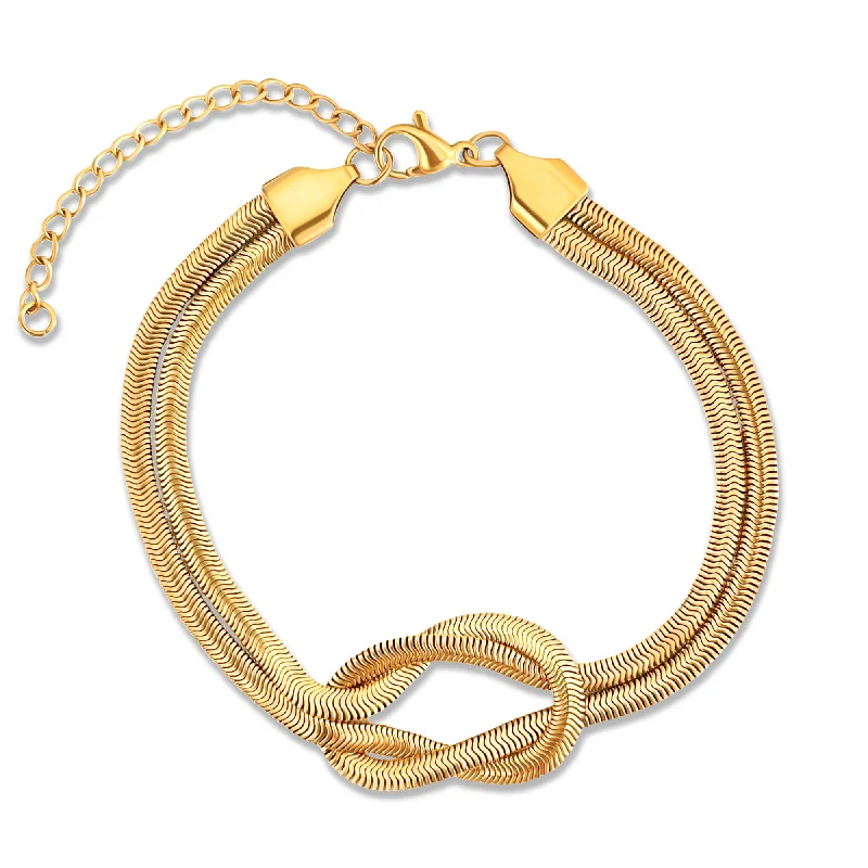 Women’s tennis bangle-Rhodes Knotted Snake Chain Bracelet