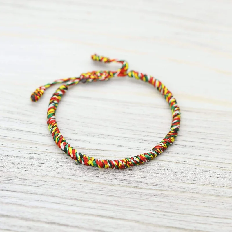 Women’s tennis bracelet-Tibetan Traditions Hand Knotted Colorful Bracelet