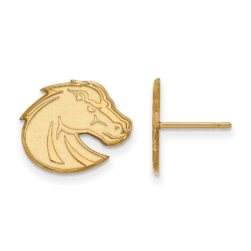 Women’s simple stud earrings-14k Yellow Gold Boise State University Small Post Earrings