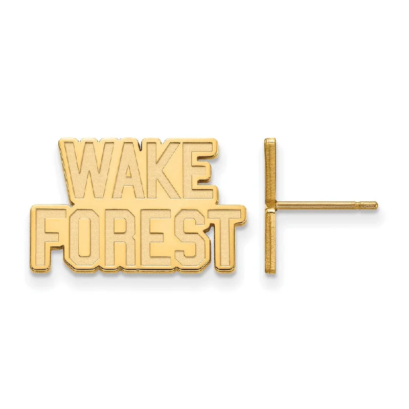 Women’s drop earrings-14k Gold Plated Silver Wake Forest University Small Post Earrings