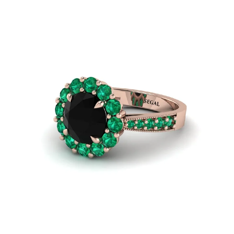 Women’s dazzling engagement ring-Emerald Round Halo Engagement Ring - Unity No. 23