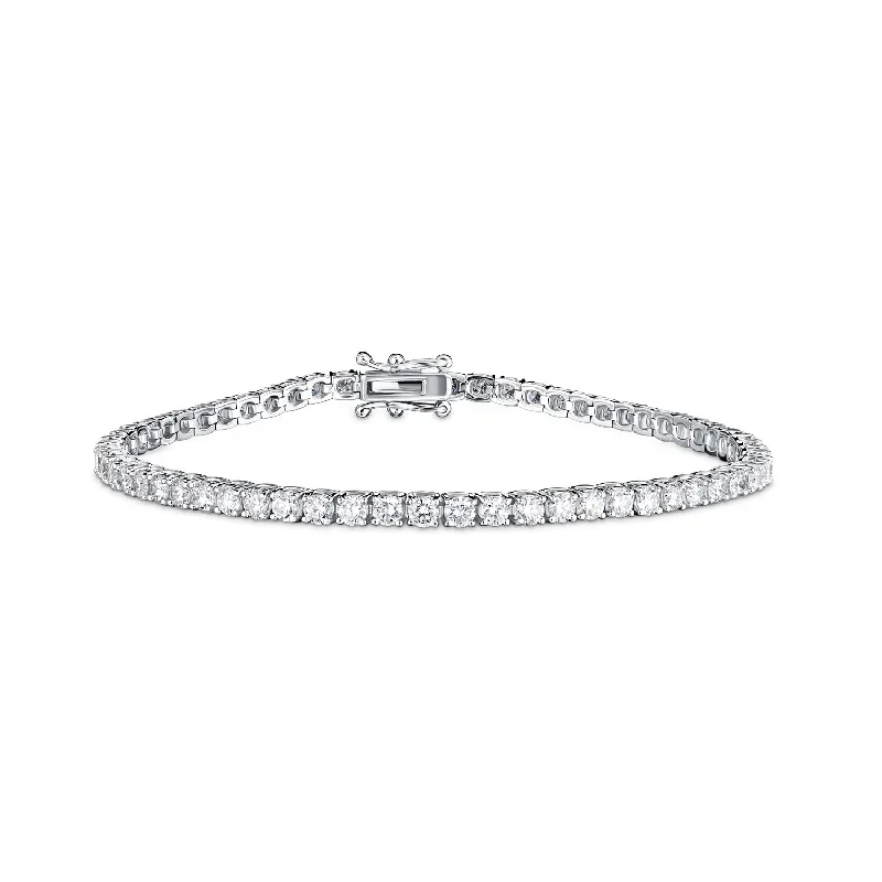 Women’s chunky cuff bracelet-Diamond Line Bracelet (3.87ctw)