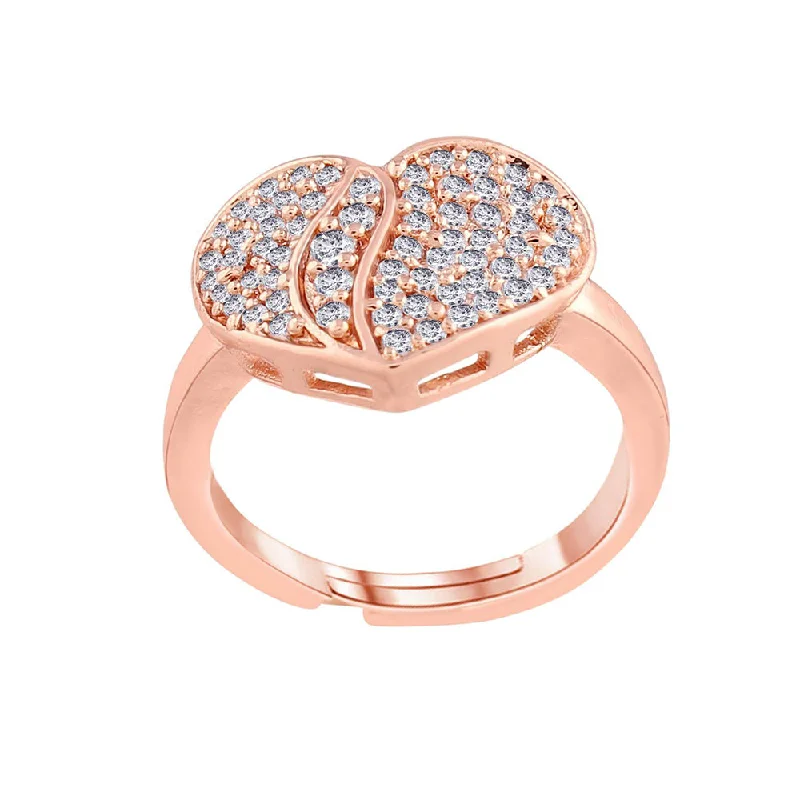 Women’s fashion band ring-Etnico Rose Gold-Plated Adjustable Ring (Women) - FL192RG