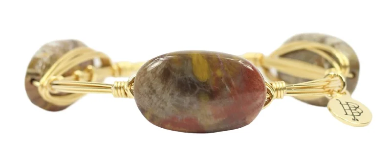 Women’s sparkly bracelet-Cherry Creek Agate Bangle Bracelet