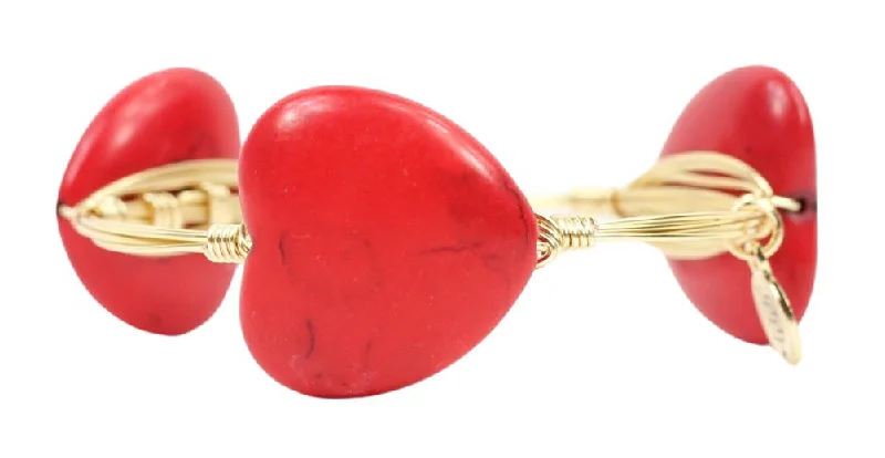 Women’s antique bracelet-The Red Heart Bangle Bracelet