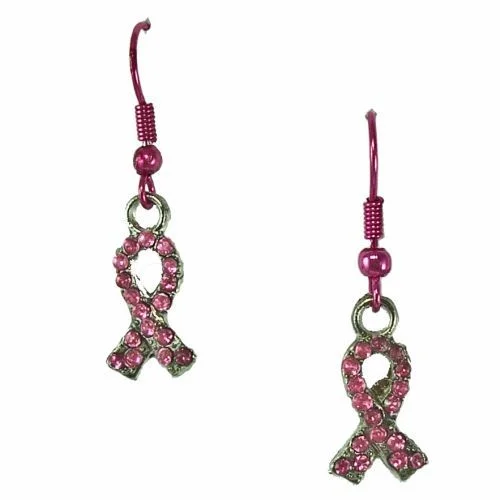 Women’s casual earrings-Breast Cancer Awareness Earrings