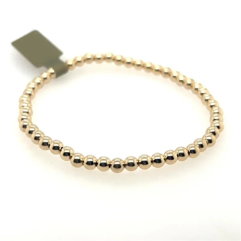 Women’s bangle set-4mm Gold Filled Bead Stretch Bracelet by Dee Berkley