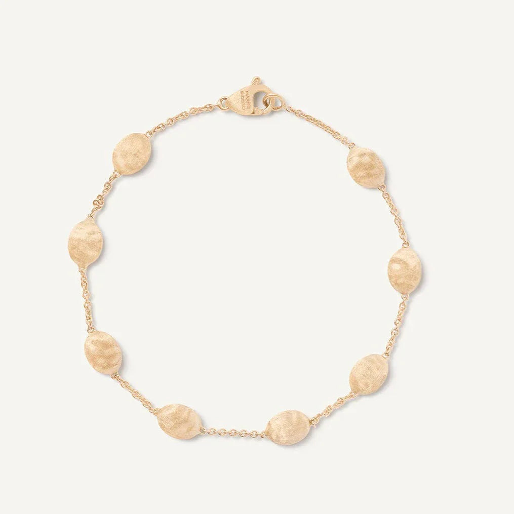 Women’s textured bracelet-Siviglia Collection 18K Yellow Gold Medium Bead Bracelet