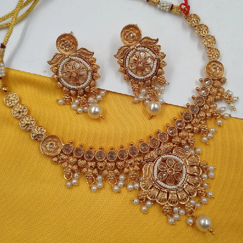 Women’s delicate necklace-Padmawati Bangles Copper Gold Plated Necklace Set