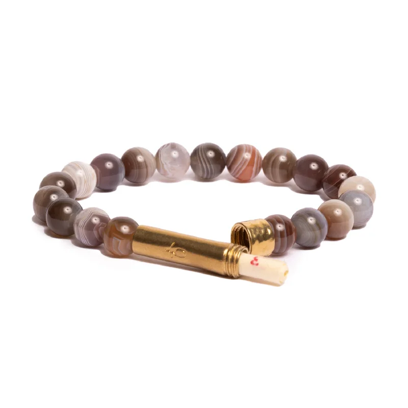 Women’s fashionable bracelet-Polished Botswana Agate Intention Bracelet