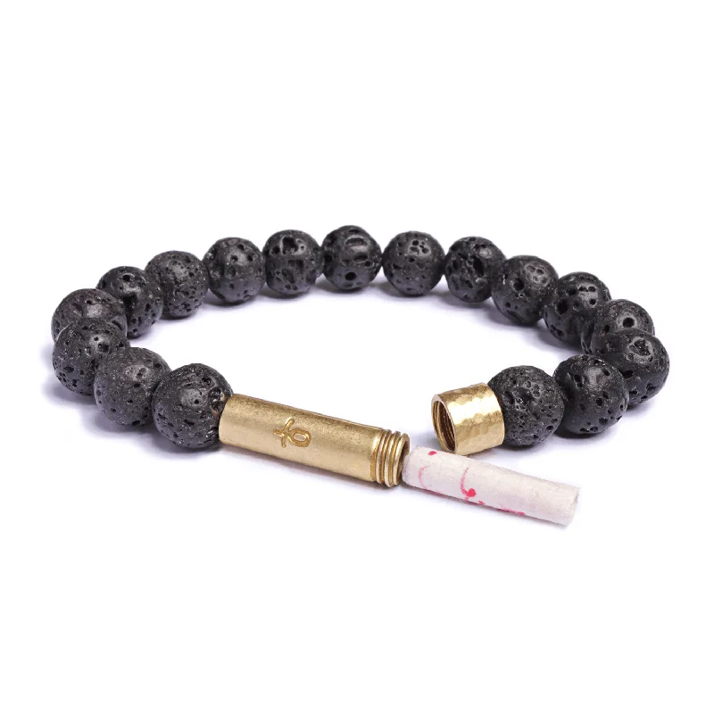 Women’s charm bracelet-Black Lava Rock Intention Bracelet