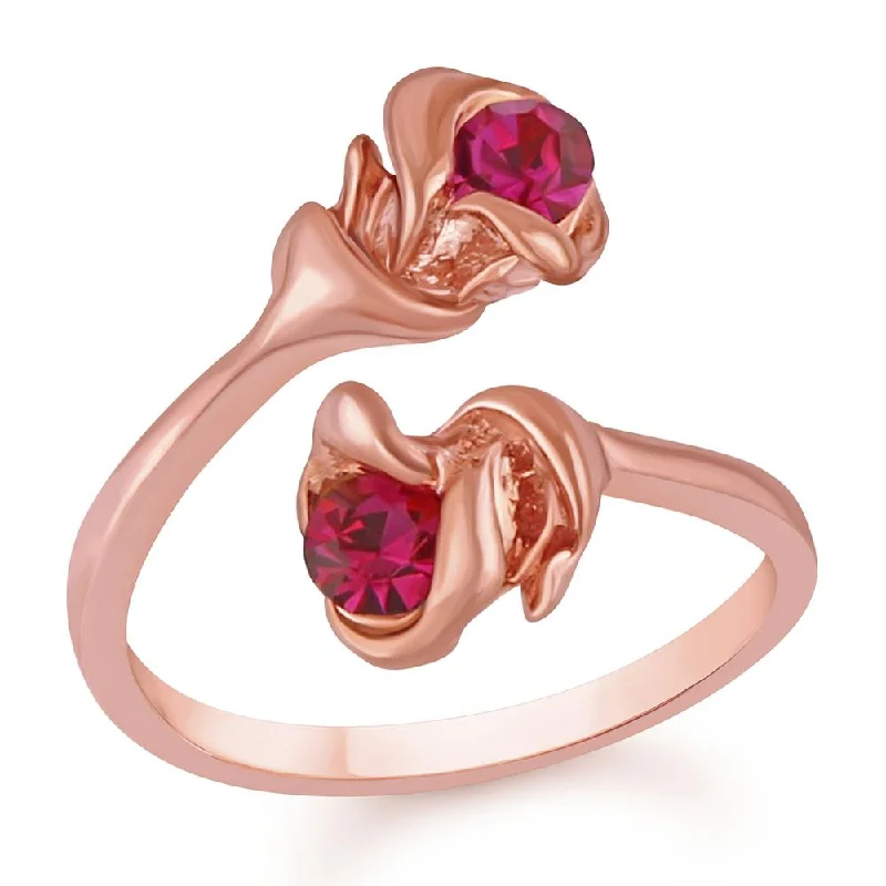 Women’s floral design ring-Mahi Blooming Rose Adjustable Finger ring