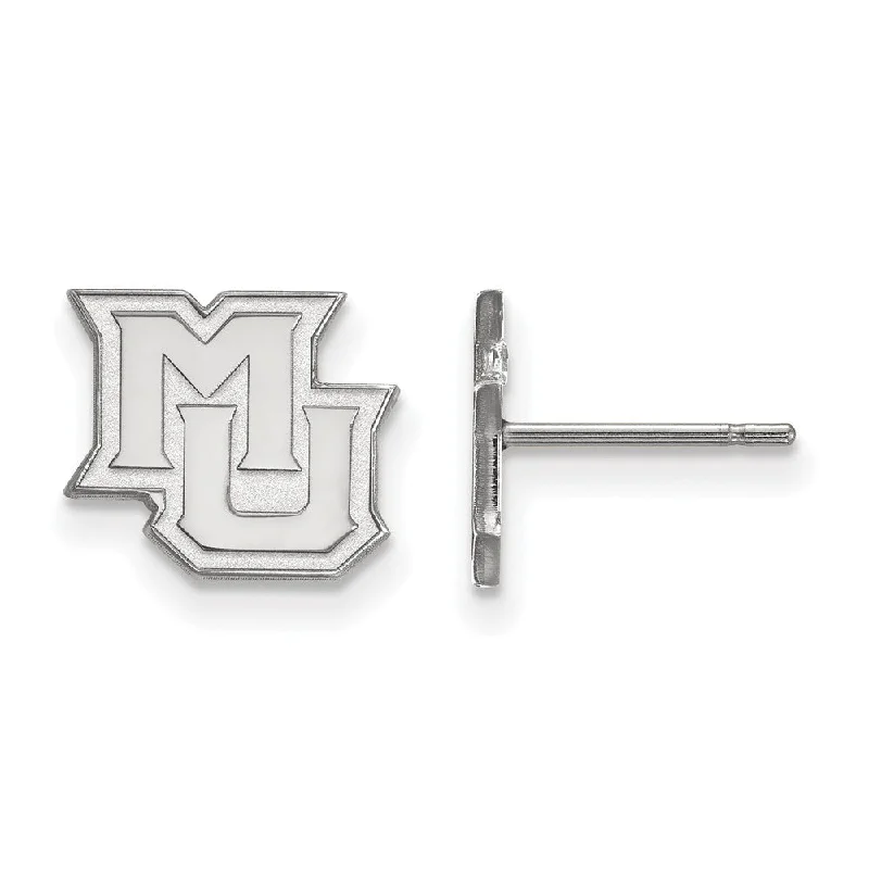 Women’s fashion drop earrings-14k White Gold Marquette University XS (Tiny) Post Earrings