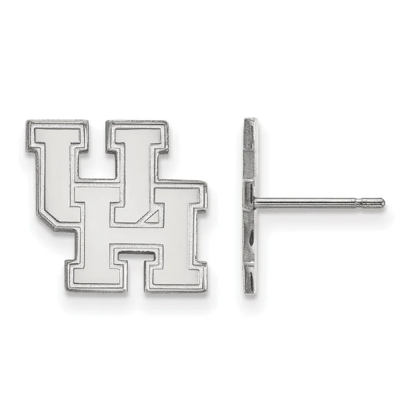 Women’s rhinestone earrings-10k White Gold University of Houston Small Post Earrings