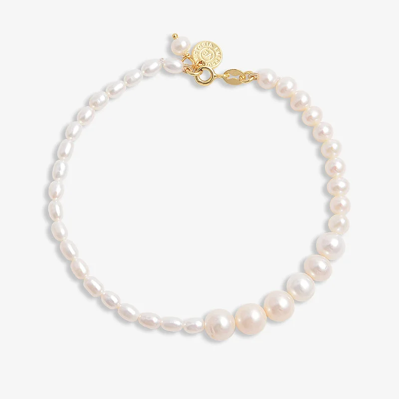 Women’s tennis bracelet-Asymmetrical Pearl Bracelet