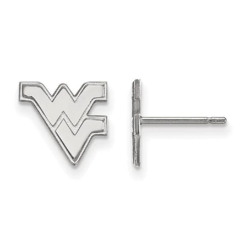 Women’s dangling gem earrings-14k White Gold West Virginia University XS (Tiny) Post Earrings