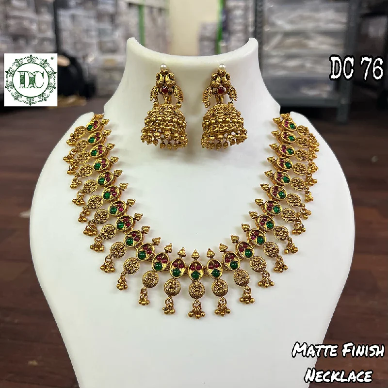 Women’s vintage gold necklace-Diksha Collection Gold Plated Necklace Set