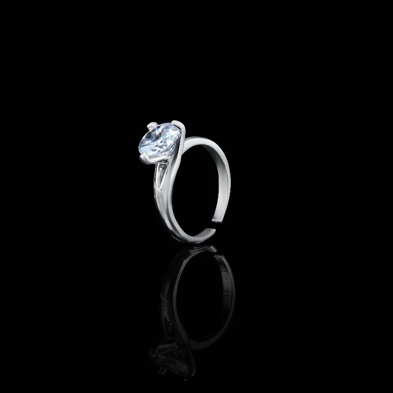 Women’s cushion cut ring-Nipura Solitaire Zircon Twist Ring