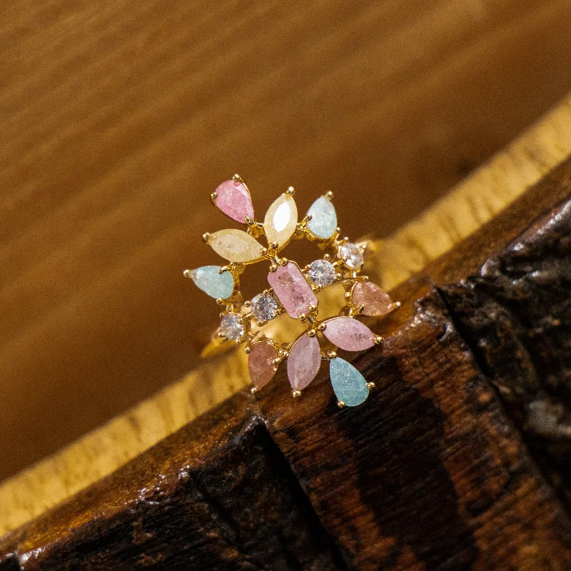 Women’s sapphire ring-Nipura Flower Fairy Cocktail Ring