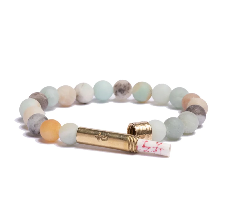 Women’s engraved bracelet-Matte Amazonite Intention Bracelet