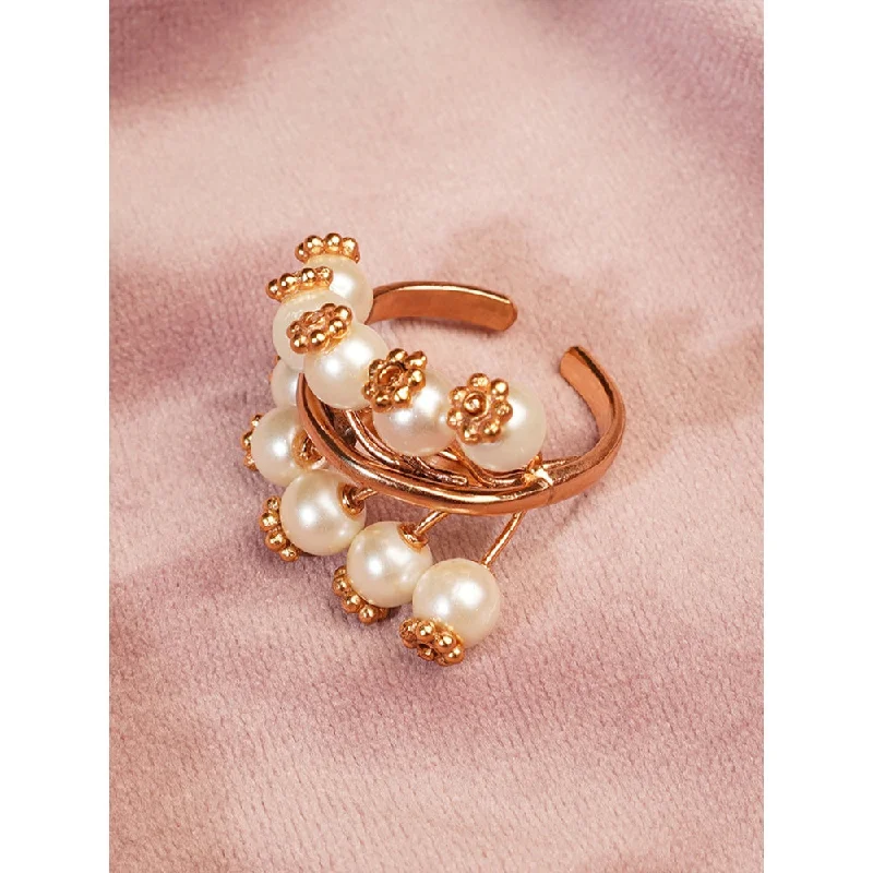 Women’s engagement ring-Suhani Pittie Pearl Ivy Gold Plated Tree Ring