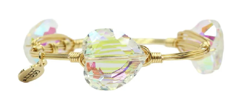 Women’s gemstone bracelet-The Aurora Heart Bangle Bracelet