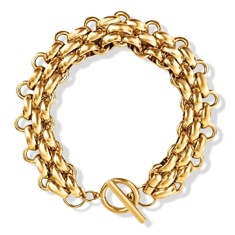 Women’s monogram bracelet-Rosalinda Chunky Chain Toggle Bracelet