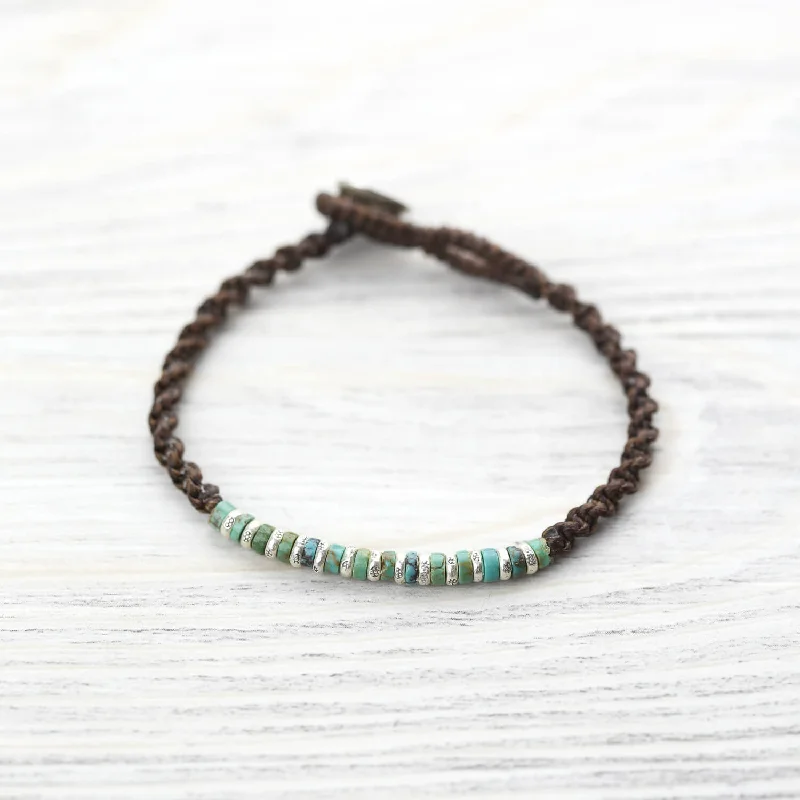 Women’s gemstone bangle-Awakened Alignment True Turquoise Bracelet