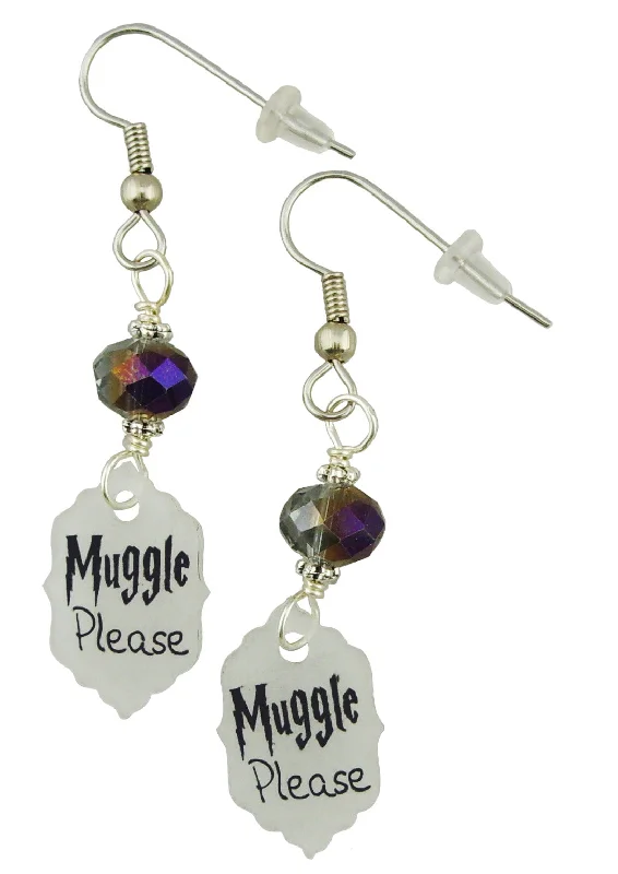 Women’s drop earrings-Muggle Please, Earrings