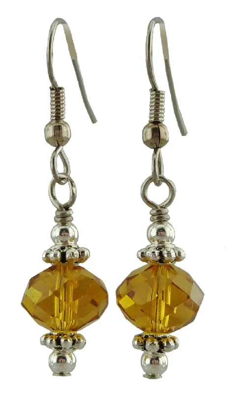 Women’s long dangling earrings-Amber Sparkle Earrings