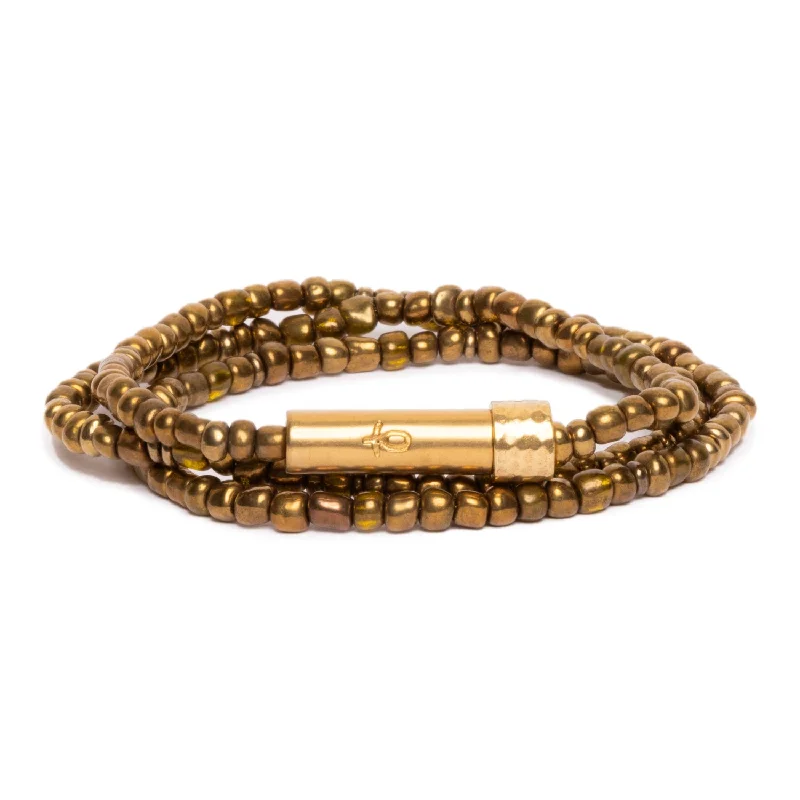 Women’s casual bangles-Golden Seed Wrap Bracelet / Wish Necklace