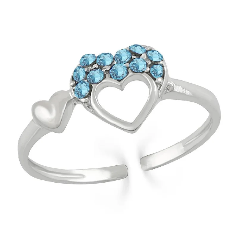 Women’s thin band ring-Mahi Valentine Gift Trio Heart Adjustable Finger Ring with Crystal