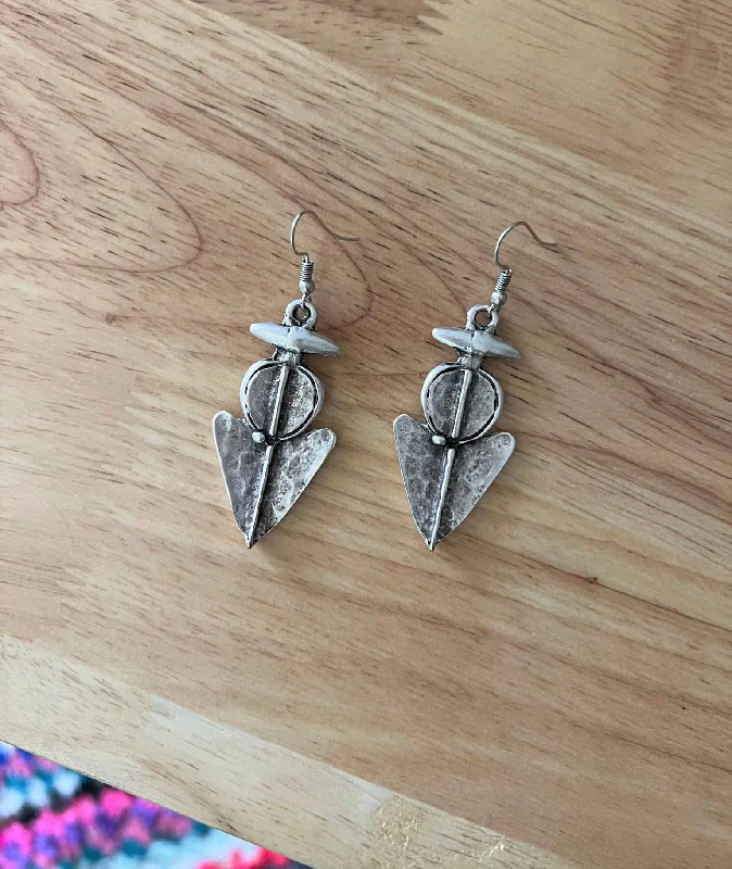 Women’s oversized earrings-Anatolian Boho Earrings - "Arrow"