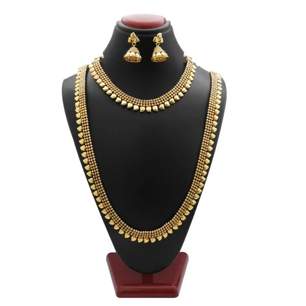 Women’s pearl chain necklace-Darshana Jewels Double Copper Necklace Set - FAP0117