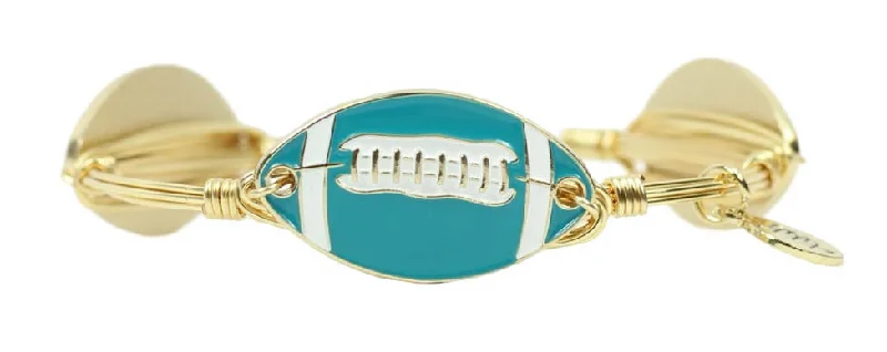 Women’s designer bangle-The Football Bangle Bracelet - Teal