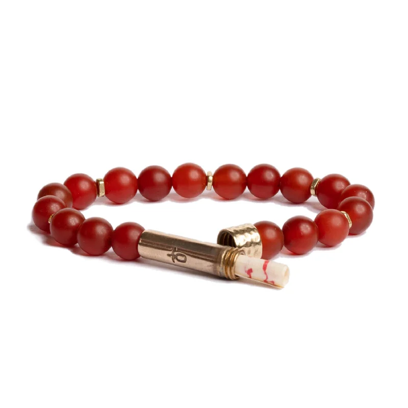 Women’s gold-plated bracelet-Matte Carnelian Shine Intention Bracelet