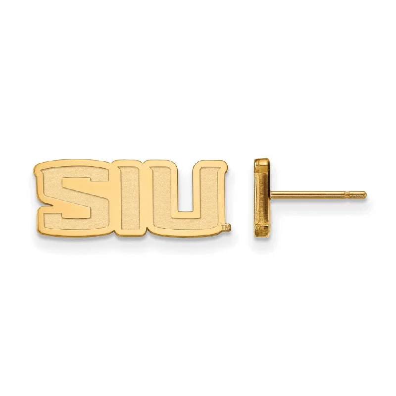 Women’s rainbow earrings-14k Yellow Gold Southern Illinois University XS (Tiny) Post Earrings