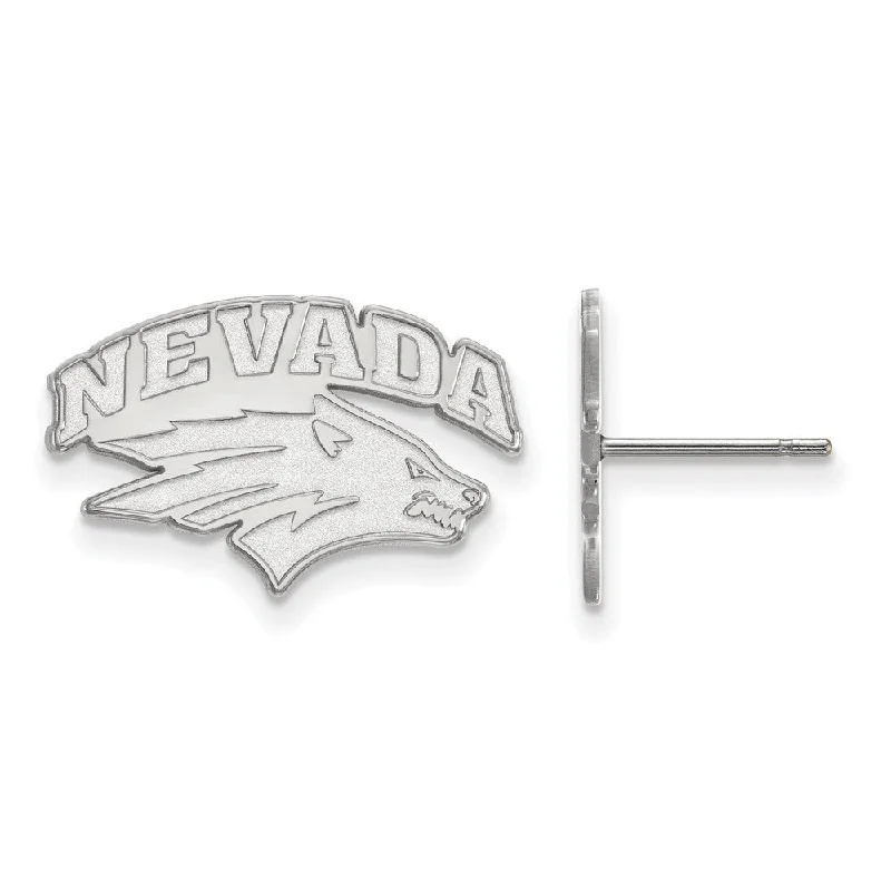 Women’s chic pearl earrings-10k White Gold University of Nevada Small Post Earrings