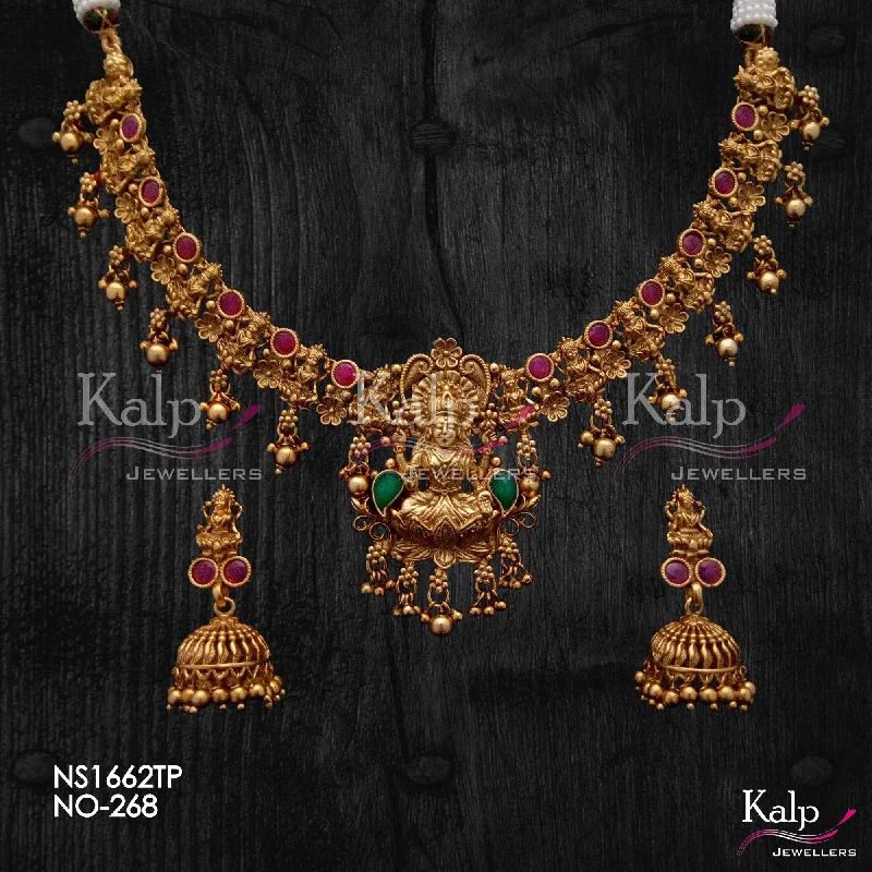 Women’s gold chain necklace-Kalp Jewellers Copper Gold Plated Necklace Set