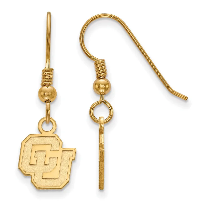 Women’s oversized earrings-14k Gold Plated Silver University of Colorado XS Tiny Dangle Earrings