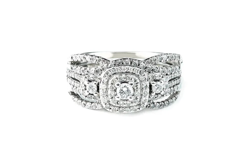 Women’s contemporary engagement ring-Diamond Engagement Ring 0.70ctw 14k